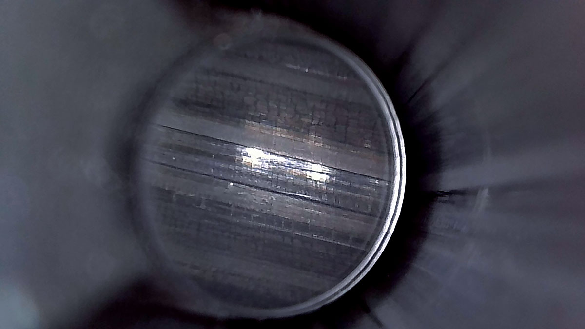 While a quarter of a century old, this Savage has minimal fire cracking at the beginning of the rifling.